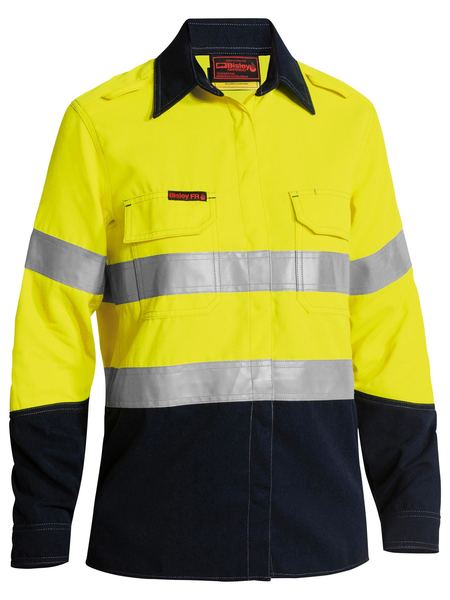Bisley TenCate Tecasafe® Plus 700 Women's Taped Hi Vis FR Vented Shirt BL8082T