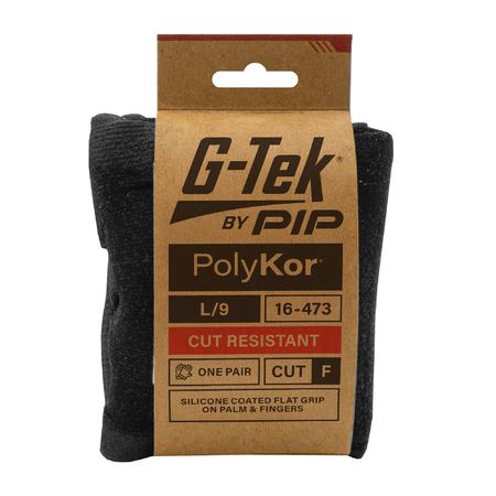 G-Tek PolyKor 13G Cut F Silicone Dip Glove -16-473