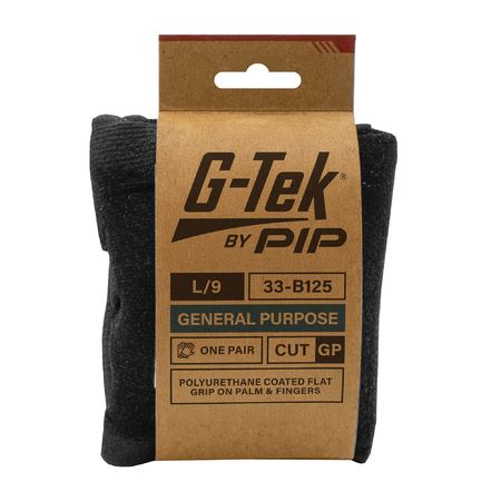 G-Tek 12x 13G Black Nylon GP Palm Dip Glove - 33-B125
