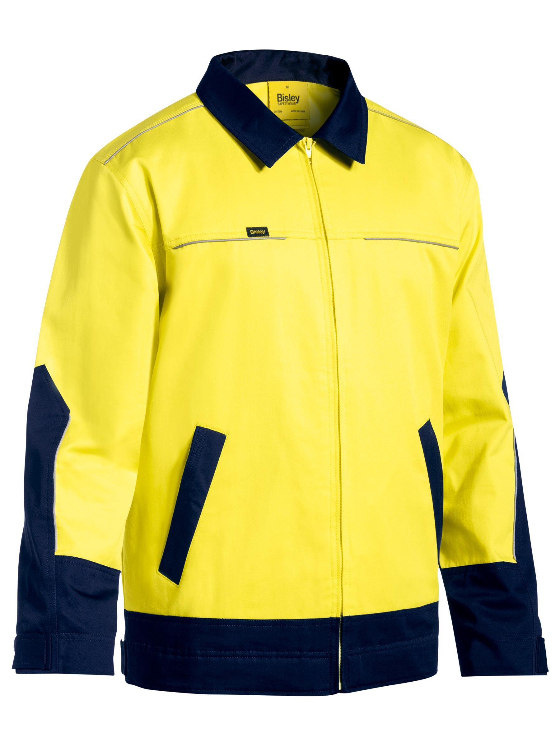 Bisley Hi Vis Drill Jacket with Liquid Repellent Finish BJ6917