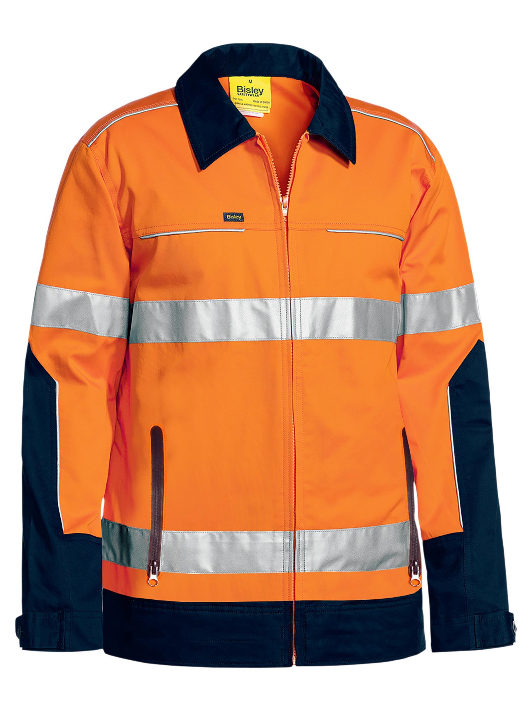 Bisley Taped Hi Vis Drill Jacket with Liquid Repellent finish BJ6917T
