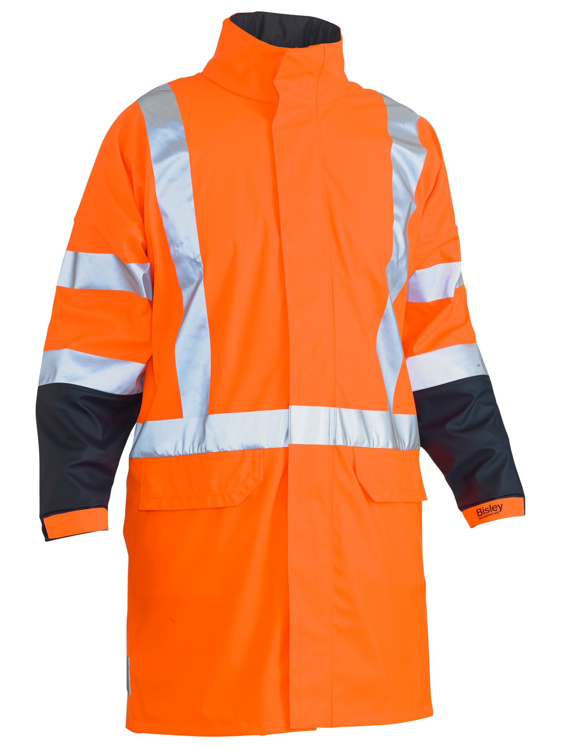Bisley X Taped Hi Vis TTMC Stretch PU Rain Coat BJ6955XT