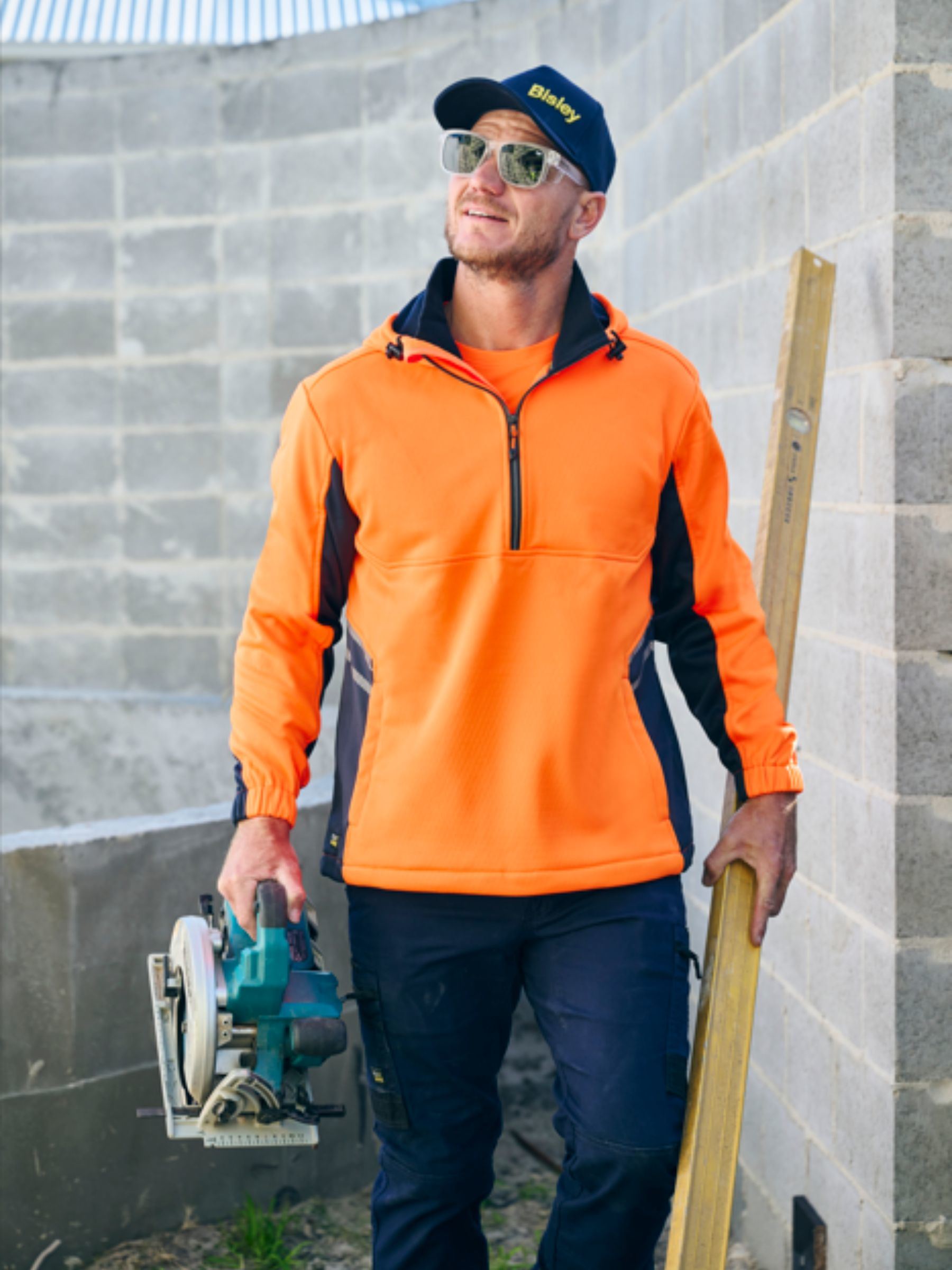 Bisley Hi Vis Liquid Repellent Fleece Hoodie BK6571