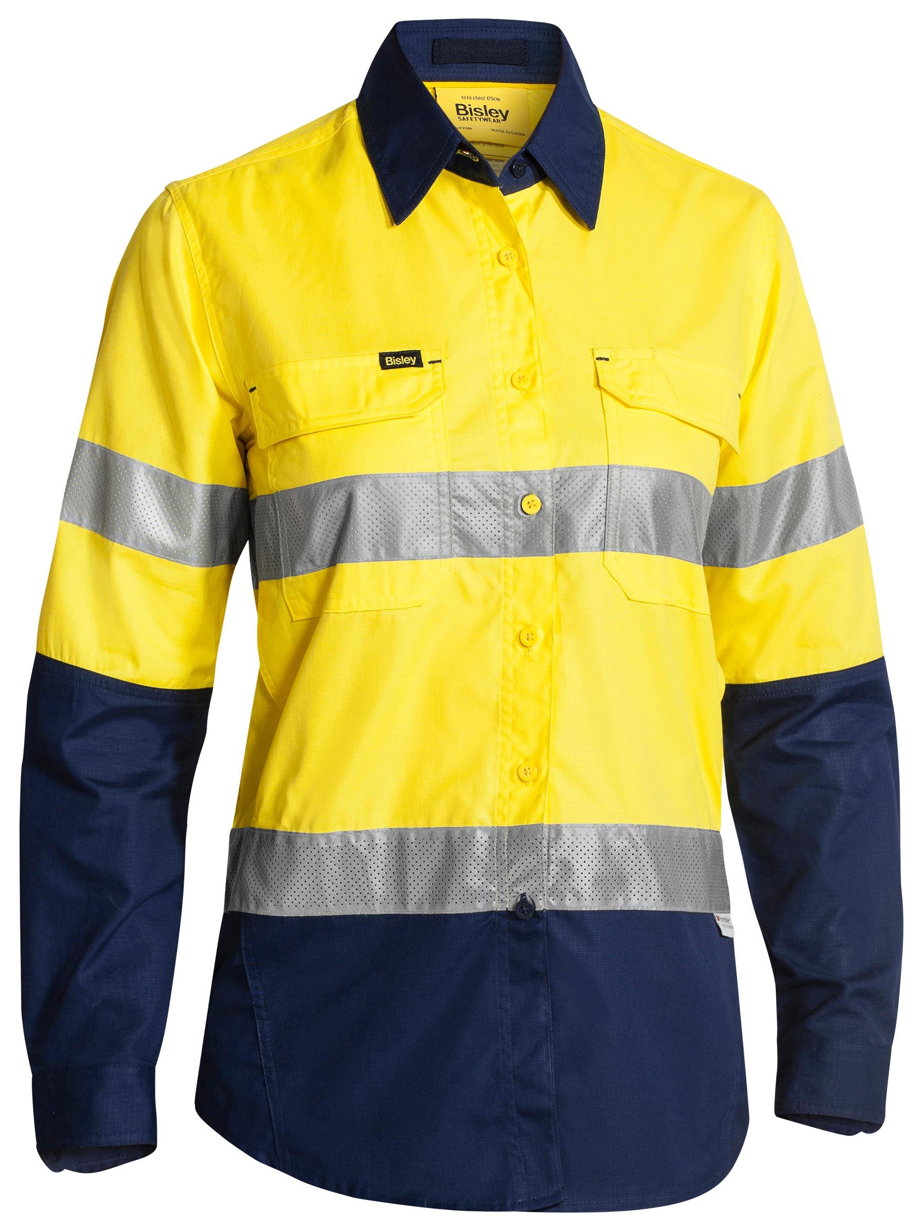 Bisley Women's X Airflow™ Taped Hi Vis Ripstop Shirt BL6415T