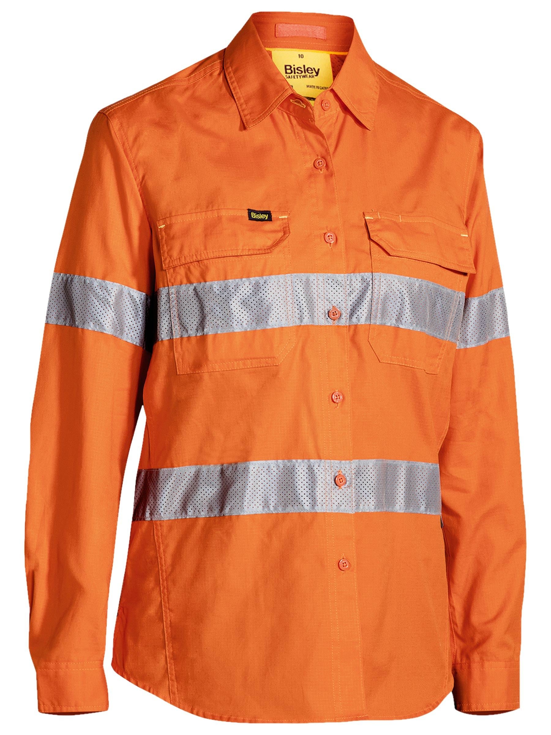 Bisley Women's X Airflow™ Taped Hi Vis Ripstop shirt BL6416T