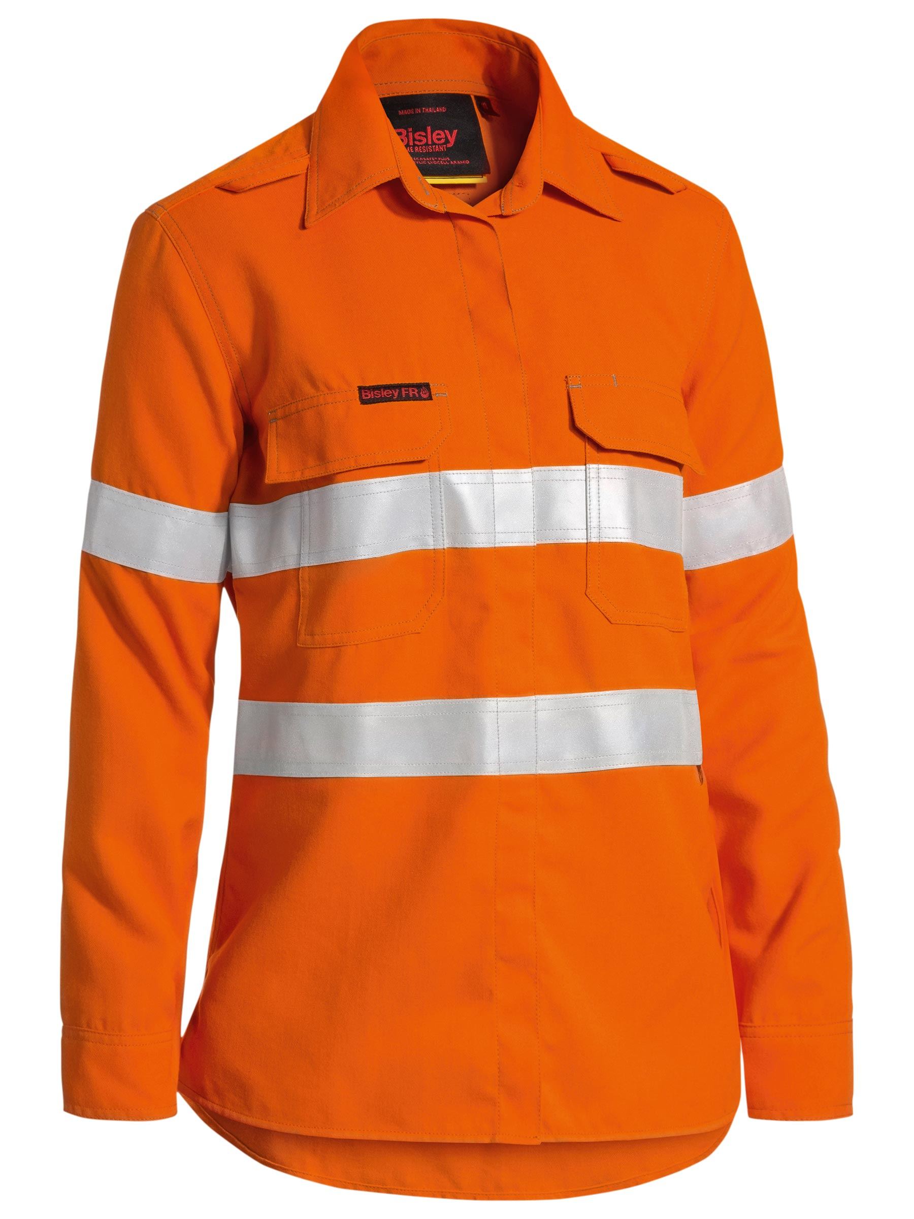 TenCate Tecasafe® Plus 580 Women's Taped Hi Vis Lightweight FR Vented Shirt BL8097T