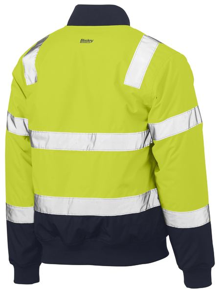 Bisley Taped Two Tone Hi Vis Bomber Jacket with Padded Lining BJ6730T