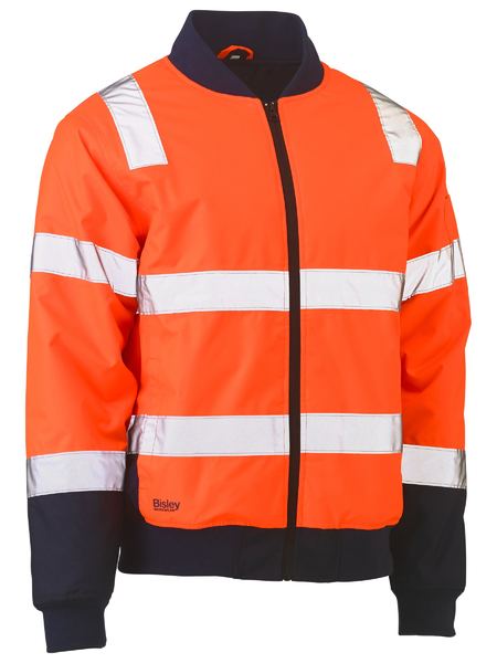 Bisley Taped Two Tone Hi Vis Bomber Jacket with Padded Lining BJ6730T