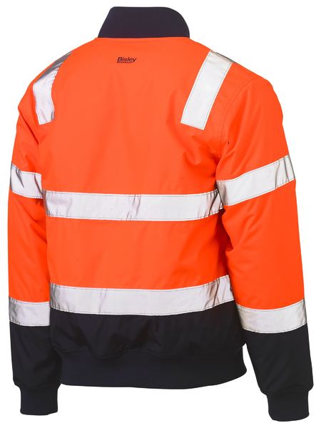Bisley Taped Two Tone Hi Vis Bomber Jacket with Padded Lining BJ6730T
