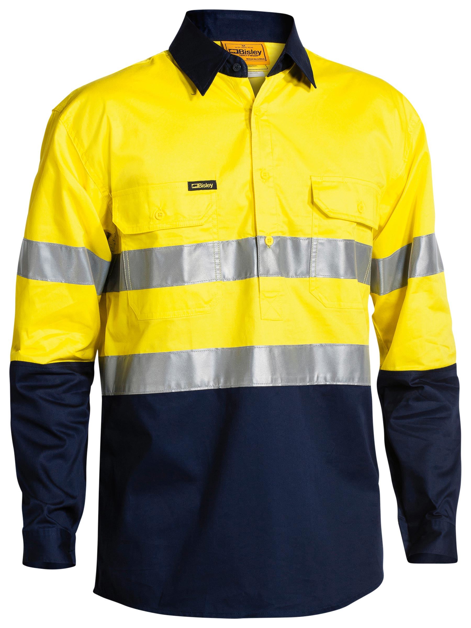 Bisley Taped Hi Vis Closed Front Cool Lightweight Shirt BSC6896