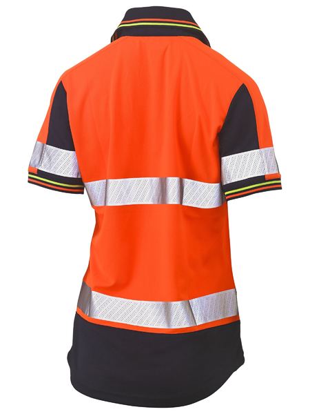 Bisley Women's Taped Two Tone Hi Vis V-Neck Polo BKL1225T