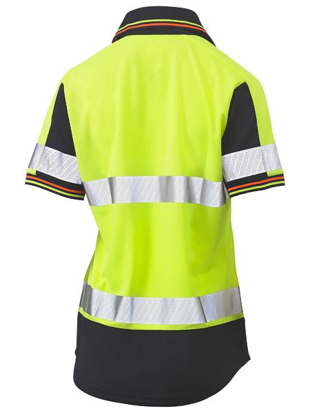 Bisley Women's Taped Two Tone Hi Vis V-Neck Polo BKL1225T