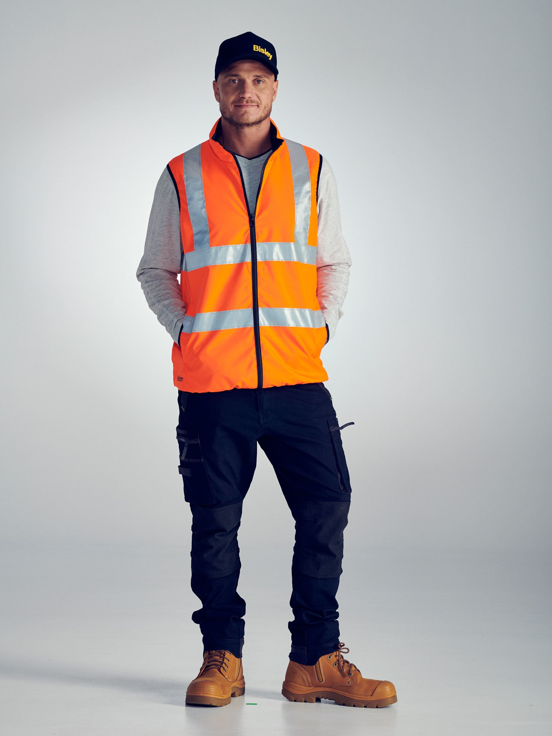 Bisley Taped Hi Vis Reversible Puffer Vest BV0330HT