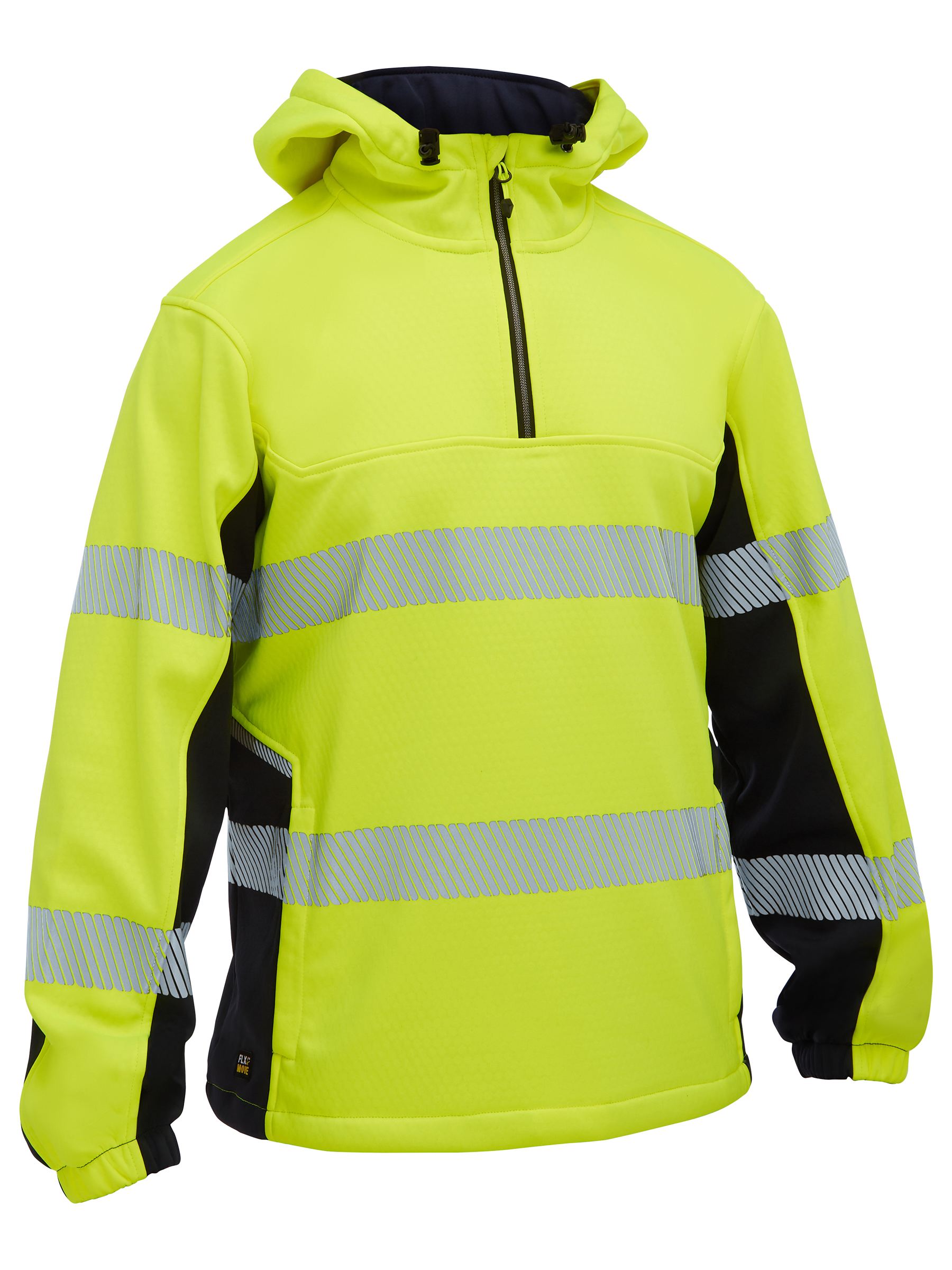 Bisley Flx & Move™ Hi Vis Taped Liquid Repellent Fleece Hoodie BK6571T