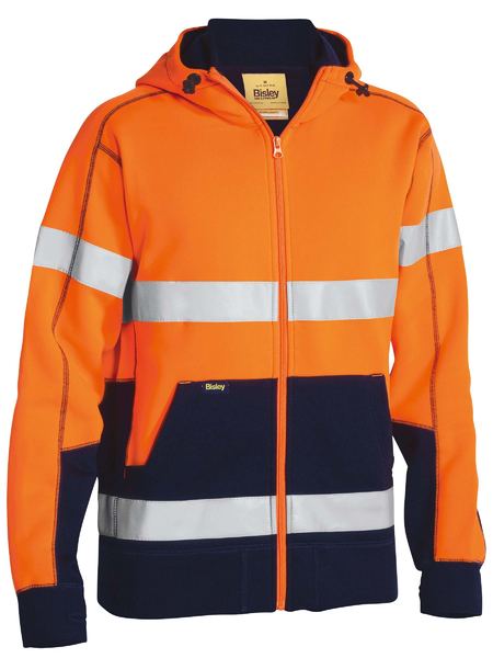 Bisley Taped Hi Vis Zip Fleece Hoodie with Sherpa Lining BK6988T