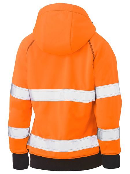 Bisley Women's Taped Hi Vis Fleece Zip Front Hoodie with Sherpa Lining BKL6819T