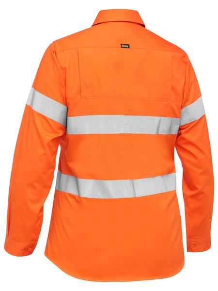 Bisley Women's Taped Hi Vis Cool Lightweight Drill Shirt BL6897