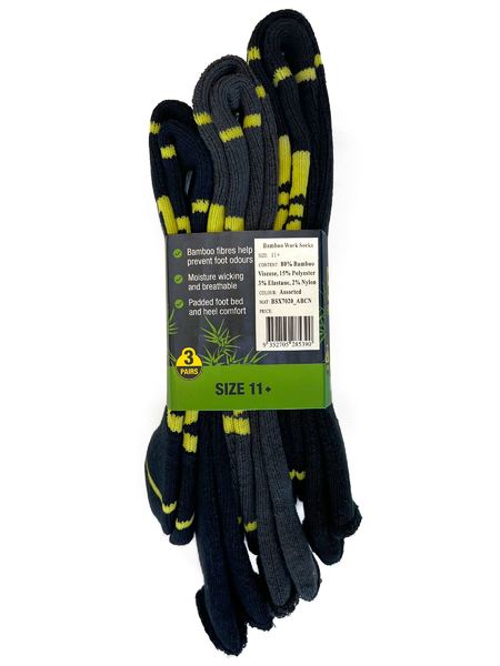 Bisley Bamboo Work Socks (3X Pack) BSX7020
