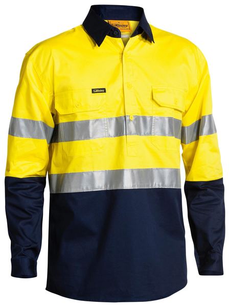 Bisley Taped Hi Vis Closed Front Cool Lightweight Shirt BSC6896