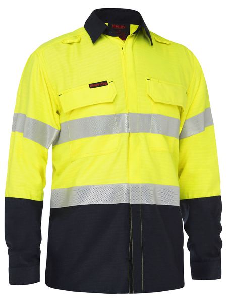 Bisley Apex 185 Taped Hi Vis FR Ripstop Vented Shirt BS8438T