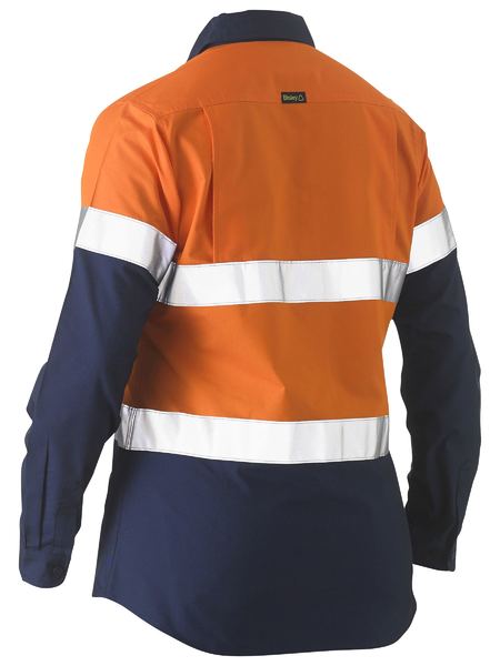 Bisley Recycle Women's Taped Two Tone Hi Vis Drill Shirt BL6996T