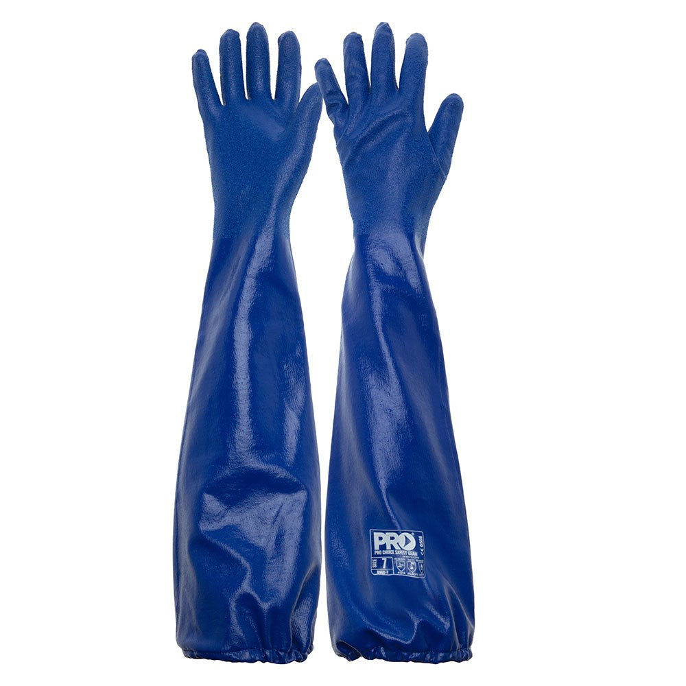 Pro Choice 6x Blue Nitrile Extended Length Chemical Glove - BN60