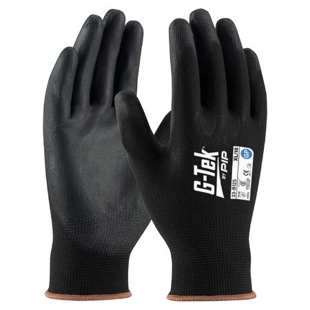 G-Tek 12x 13G Black Nylon GP Palm Dip Glove - 33-B125