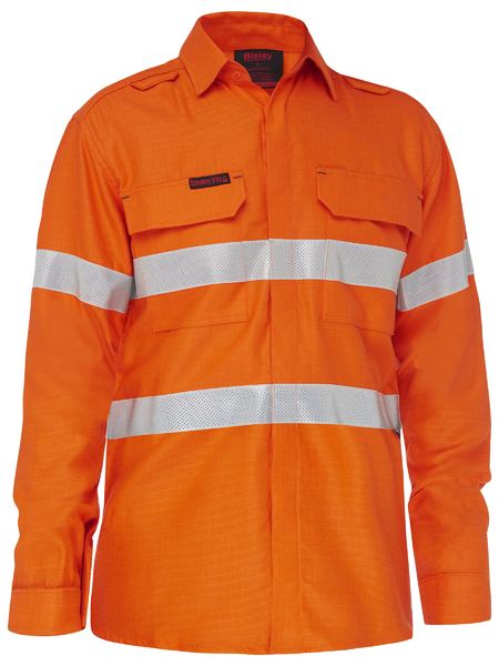 Bisley Apex 185 Taped Hi Vis Ripstop FR Vented Shirt BS8439T