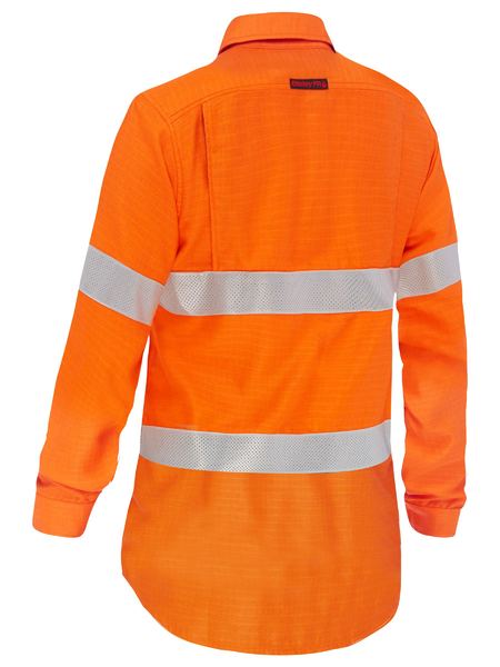 Bisley Apex 185 Women's Taped Hi Vis Ripstop FR Vented Shirt BL8439T