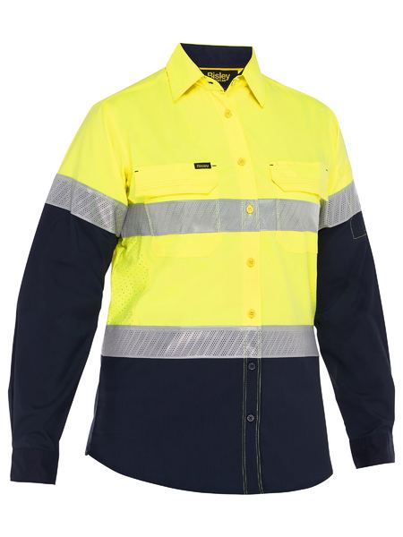 Bisley Women's X Airflow™ Hi Vis Taped Stretch Ripstop Shirt BL6491T