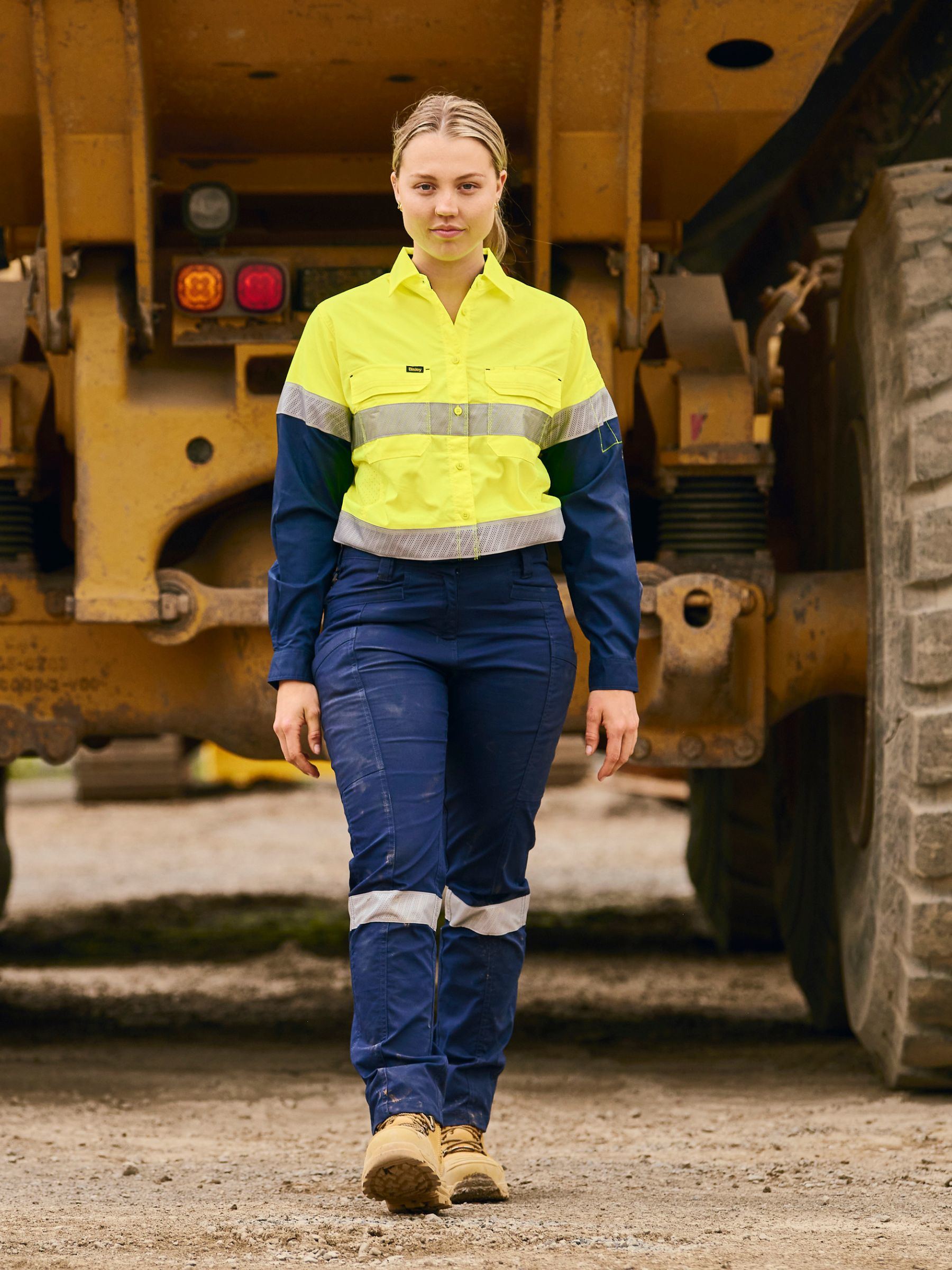 Bisley Women's X Airflow™ Hi Vis Taped Stretch Ripstop Shirt BL6491T