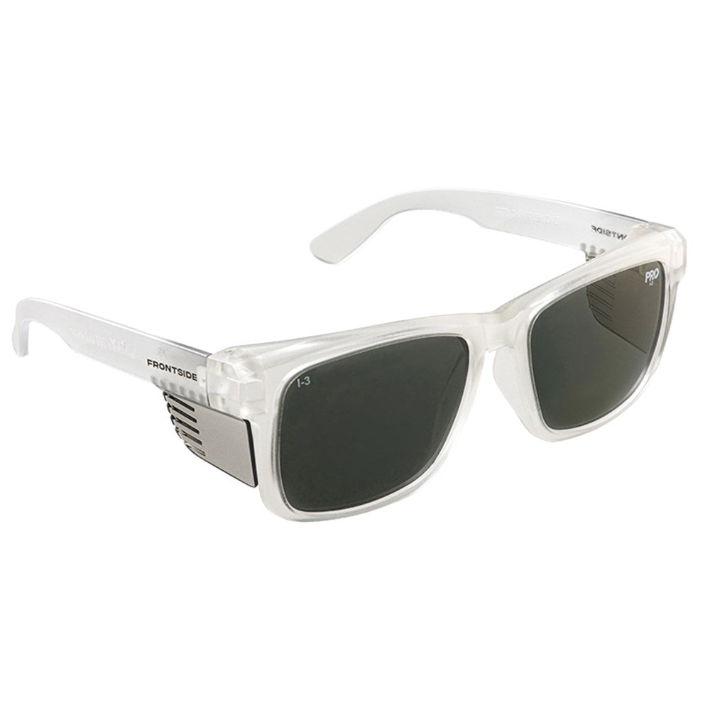 Pro Choice Safety Glasses Frontside Polarised Smoke Lens With Clear Frame - 6512