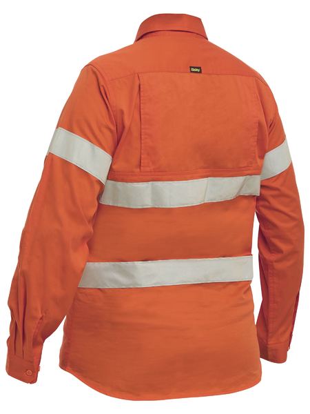 Bisley Women's Taped Hi Vis Cool Lightweight Closed Front Shirt BLC6897T