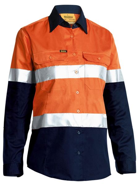 Bisley Women's Taped Hi Vis Cool Lightweight Drill Shirt BL6896
