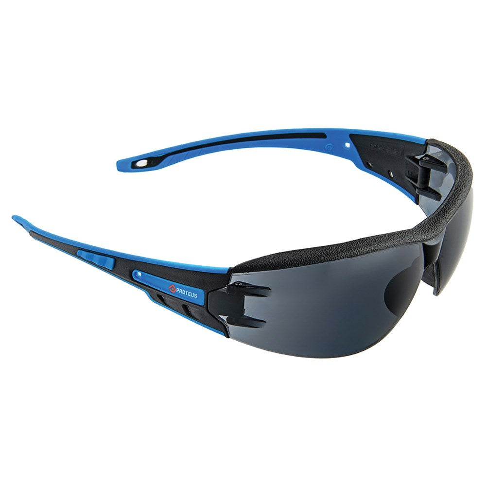 Pro Choice 12x Proteus 1 Safety Glasses Smoke Lens Integrated Brow Dust Guard-9502