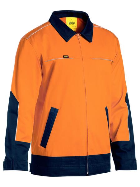 Bisley Hi Vis Drill Jacket with Liquid Repellent Finish BJ6917
