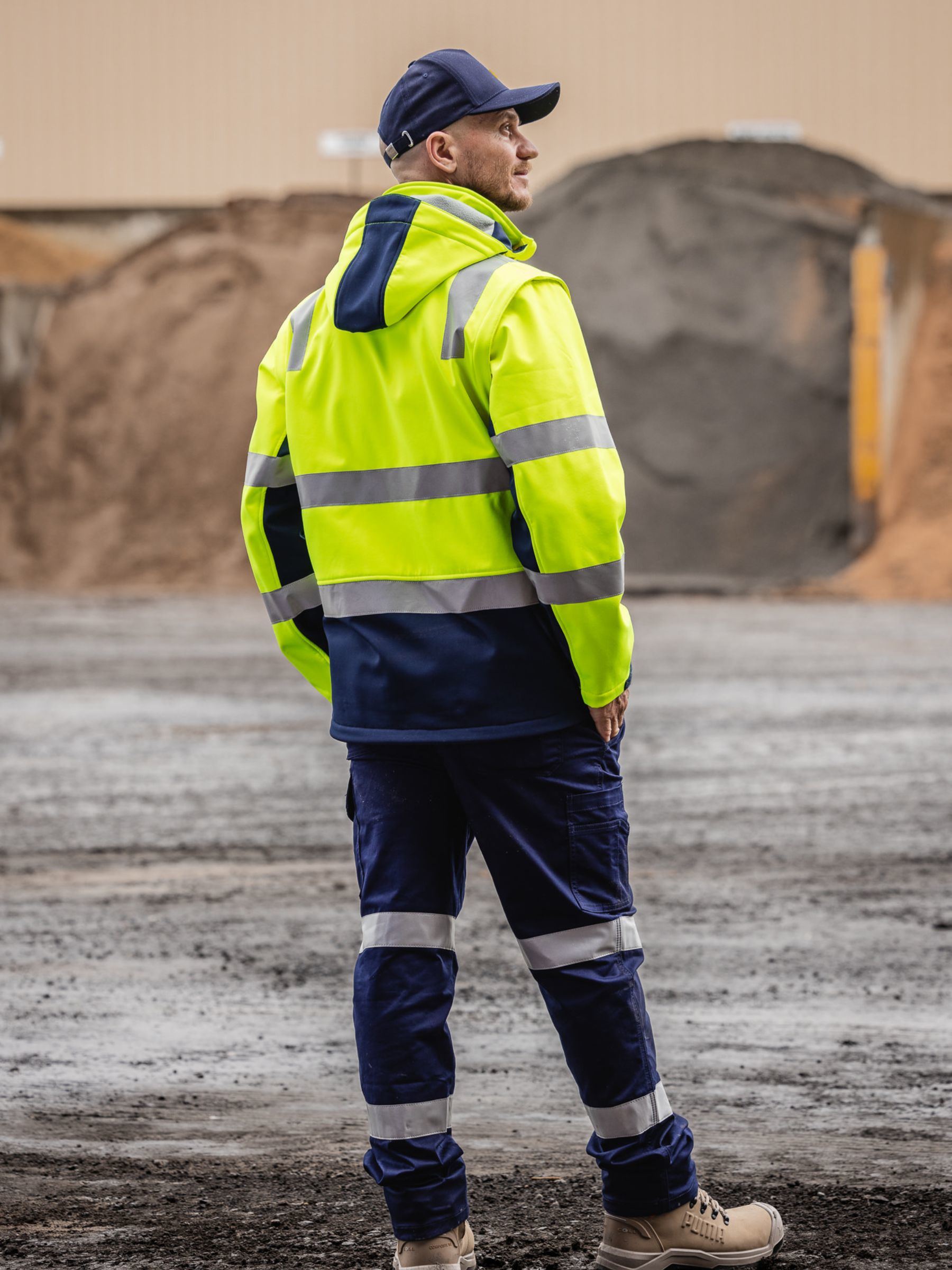 Bisley Taped Two Tone Hi Vis 3 In 1 Soft Shell Jacket BJ6078T