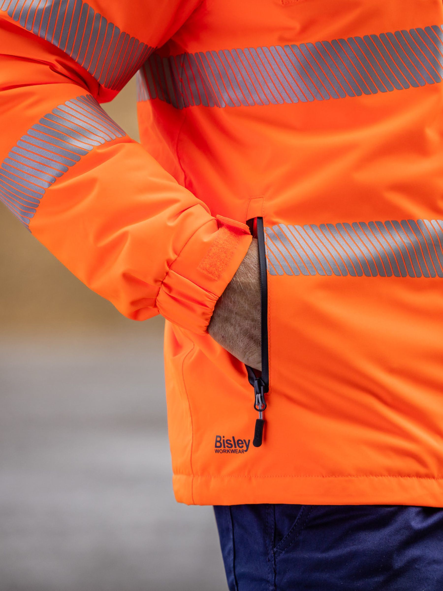 Bisley Taped Hi Vis Heated Jacket With Hood BJ6842T