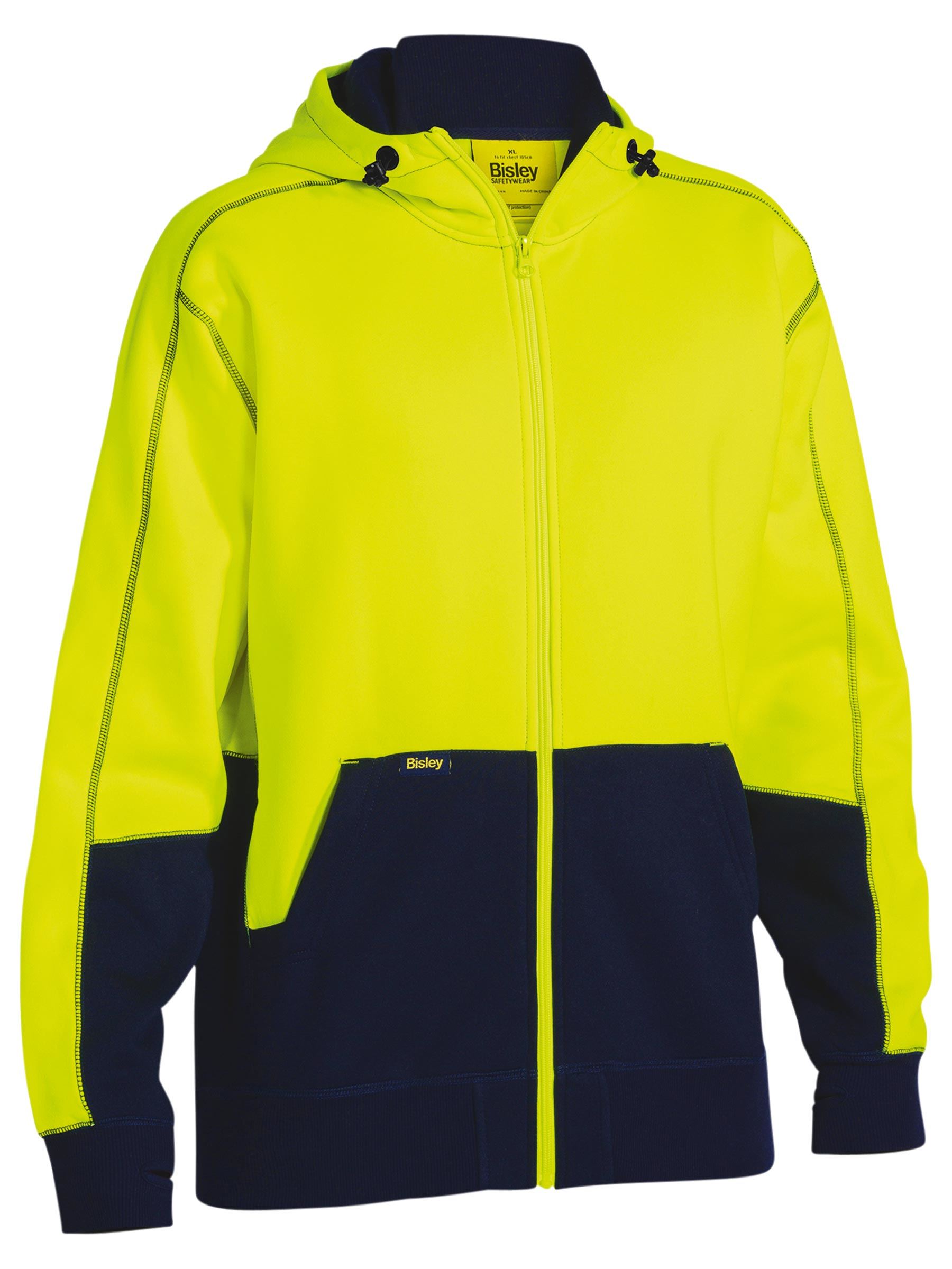 Bisley Hi Vis Zip Front Fleece Hoodie BK6819