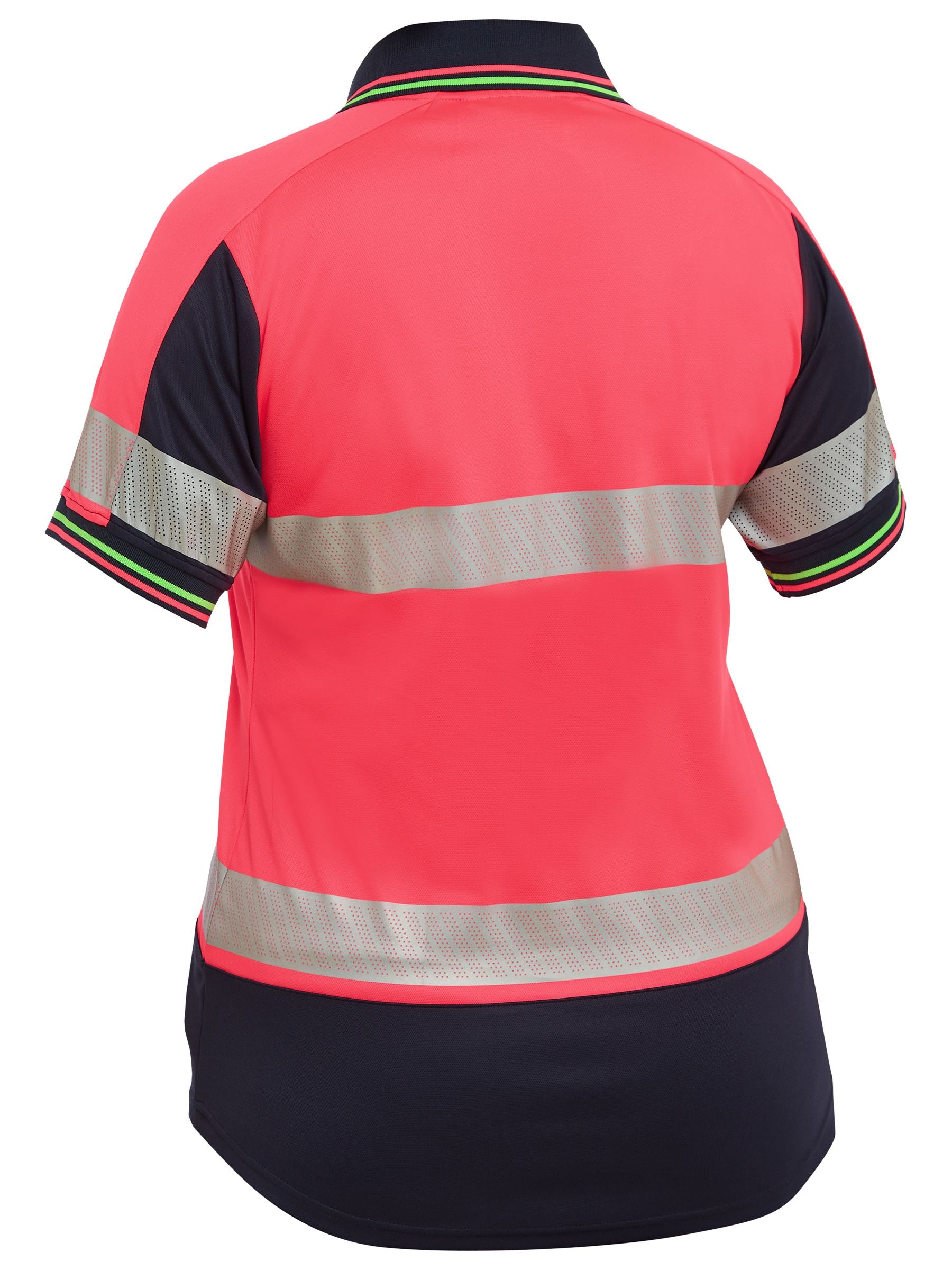 Bisley Women's Taped Two Tone Hi Vis V-Neck Polo BKL1225T