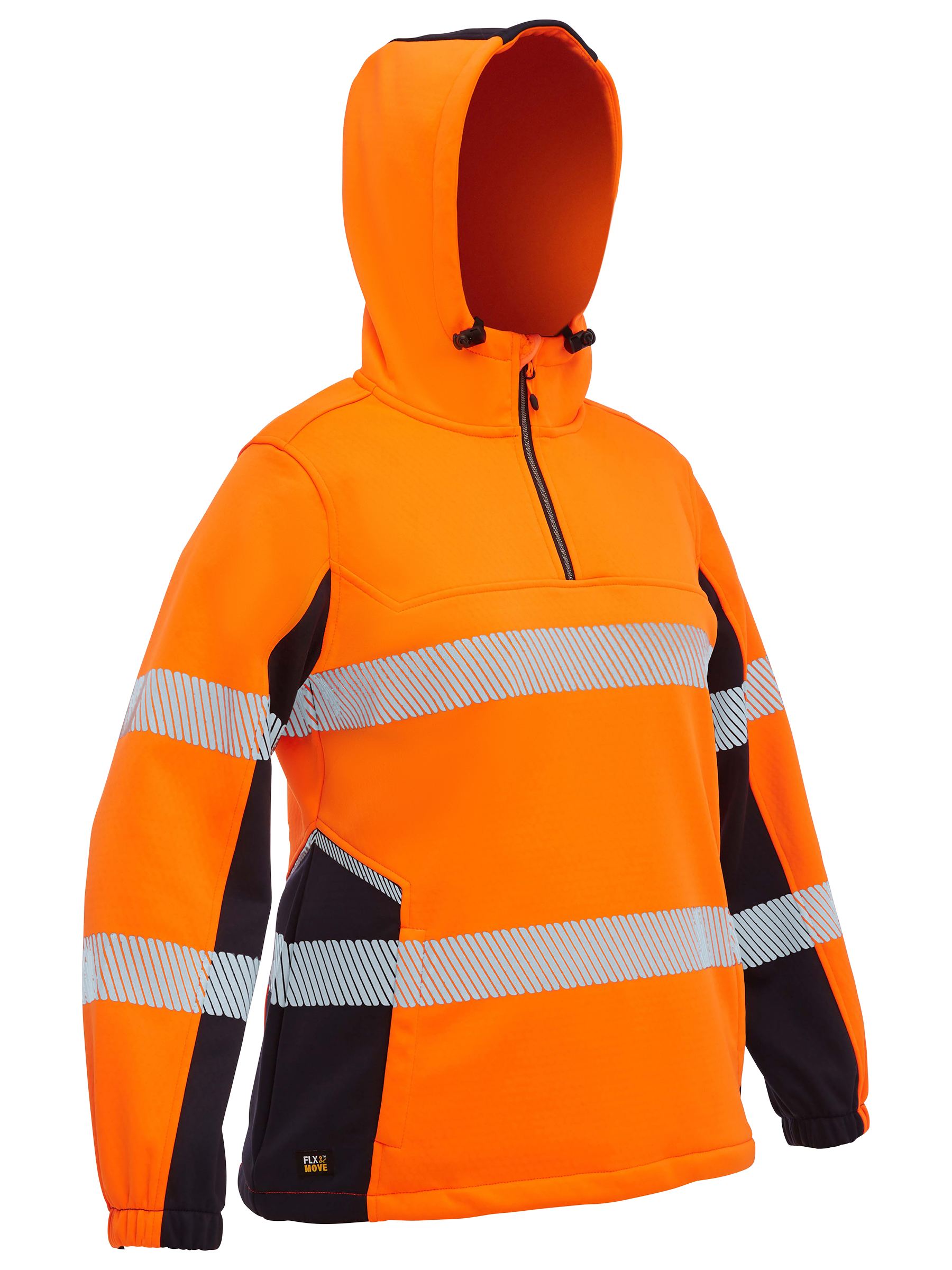 Bisley Women's Flx & Move™ Hi Vis Taped Liquid Repellent Fleece Hoodie BKL6571T
