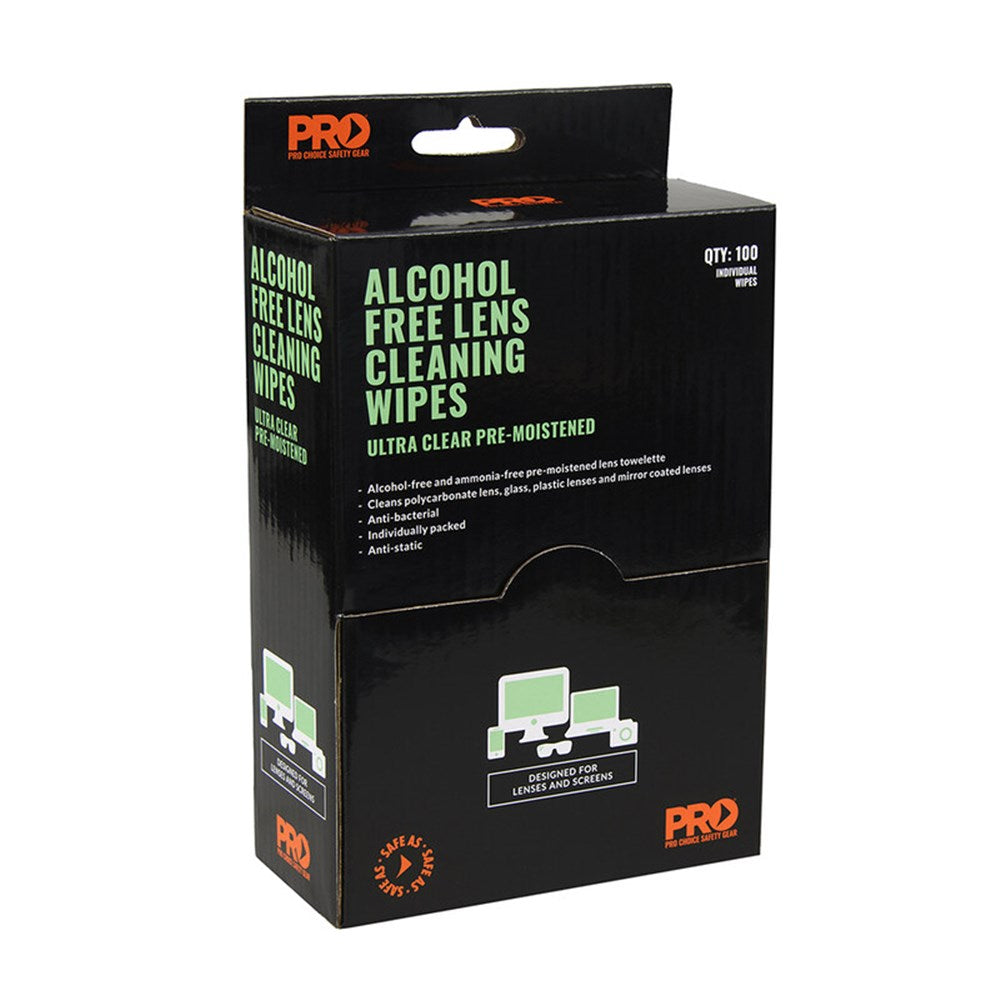 Pro Choice Lens Cleaning Wipe - Alcohol Free 100 Pack - LC100AF