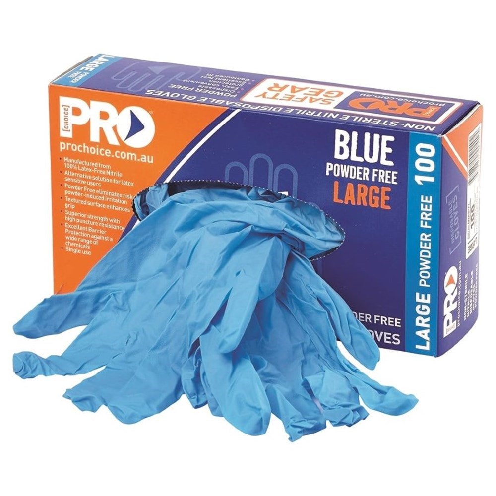 Pro Choice 10x Disposable Nitrile Powder Free Gloves - MDNPF