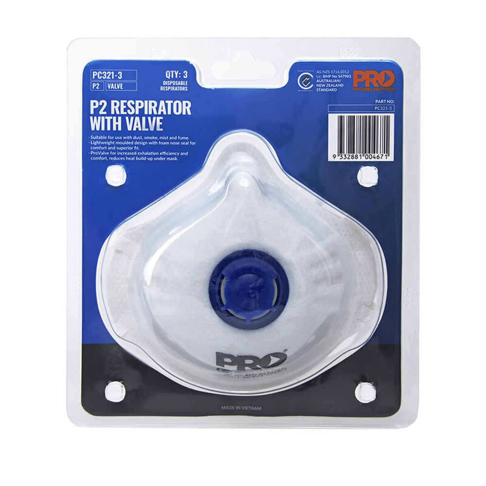Pro Choice Dust Masks P2+Valve / 3 Pack - PC321-3