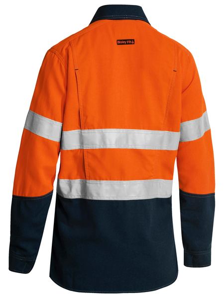 Bisley TenCate Tecasafe® Plus 580 Women's Taped Hi Vis Lightweight FR Vented Shirt BL8098T- Clearance
