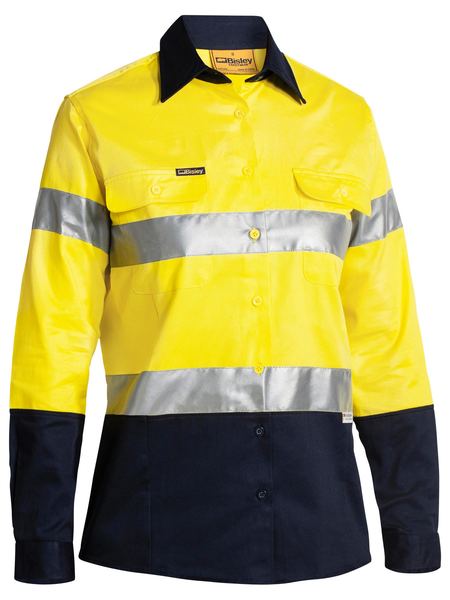 Bisley Women's Taped Hi Vis Drill Shirt BLT6456