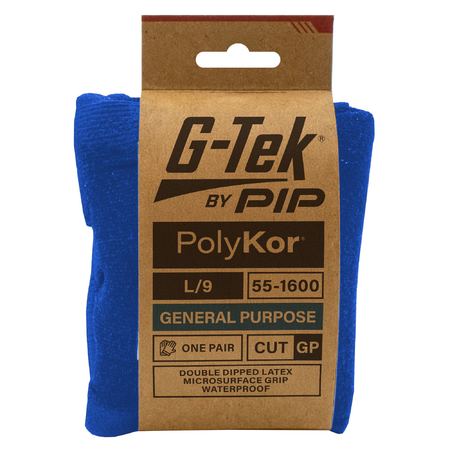 G-Tek 12x Blue Poly GP Double Dip Latex Glove-55-1600