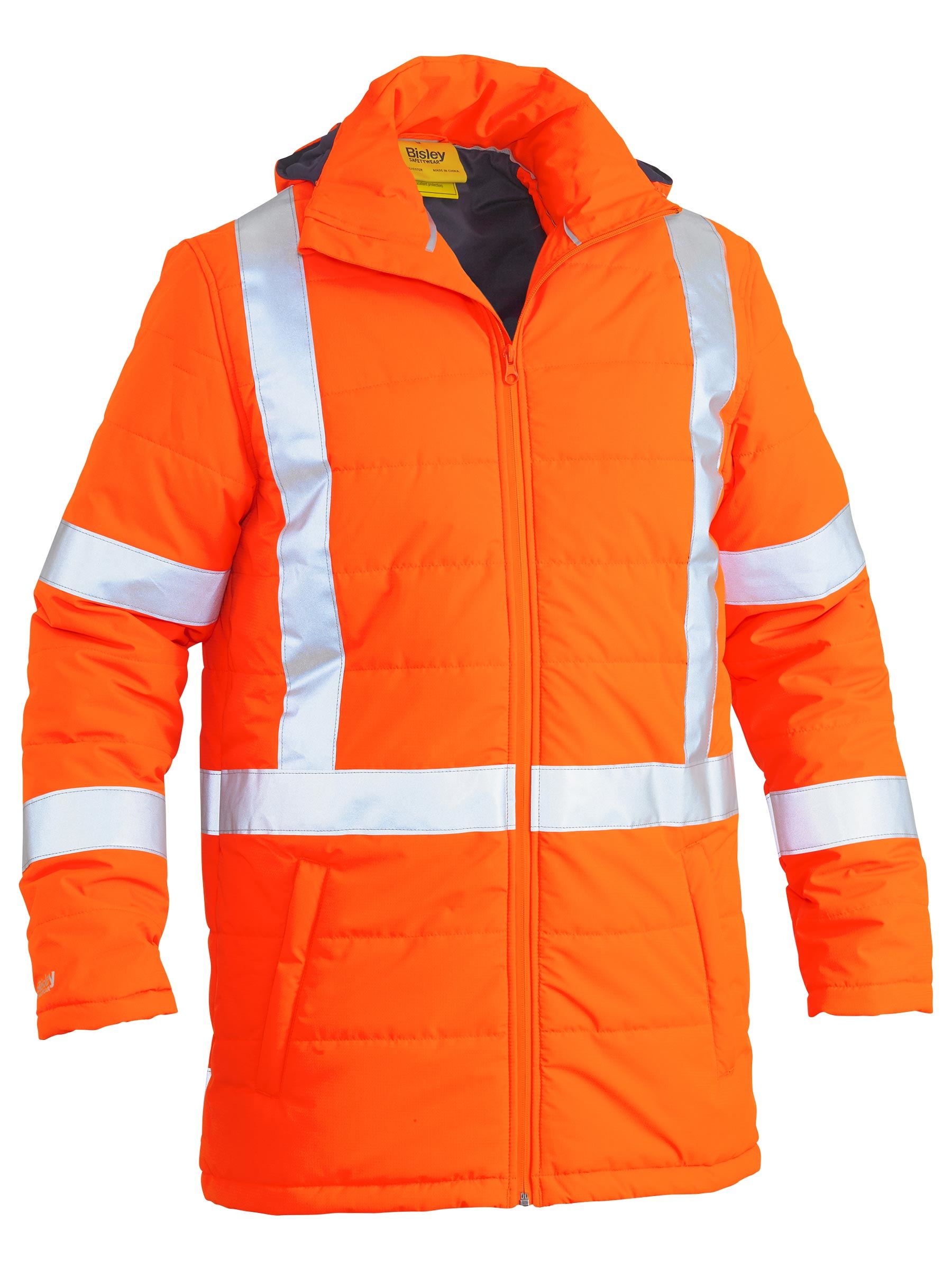 Bisley Taped Hi Vis Puffer Jacket with X Back BJ6379XT