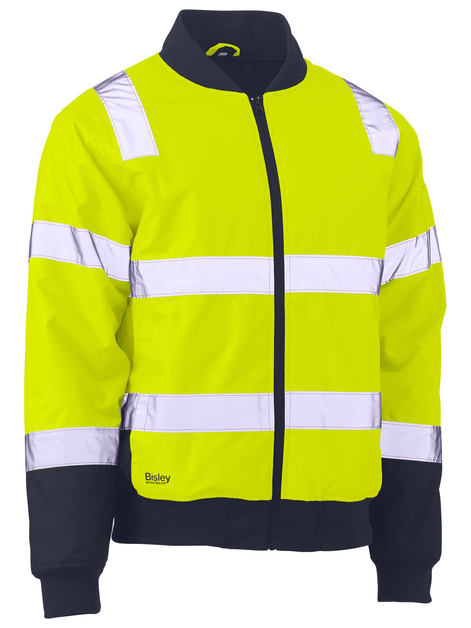Bisley Taped Two Tone Hi Vis Bomber Jacket with Padded Lining BJ6730T