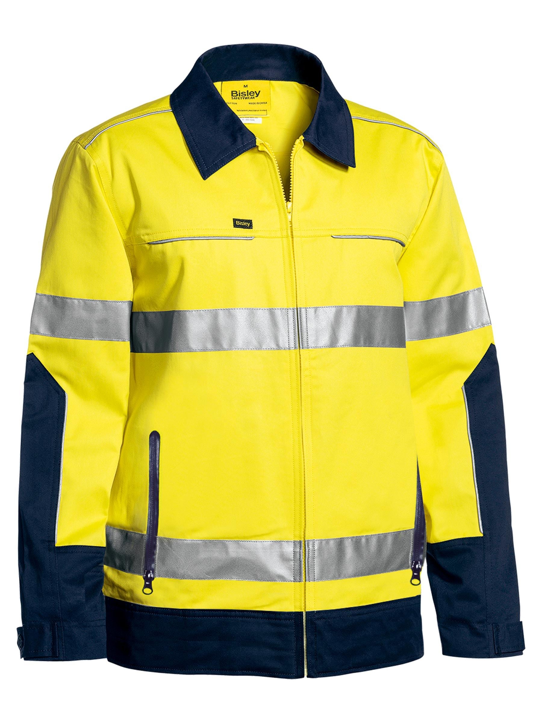 Bisley Taped Hi Vis Drill Jacket with Liquid Repellent finish BJ6917T